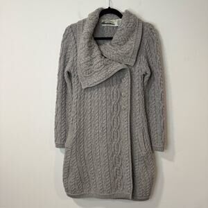 Aran Crafts Gray Cable Knit Cardigan
